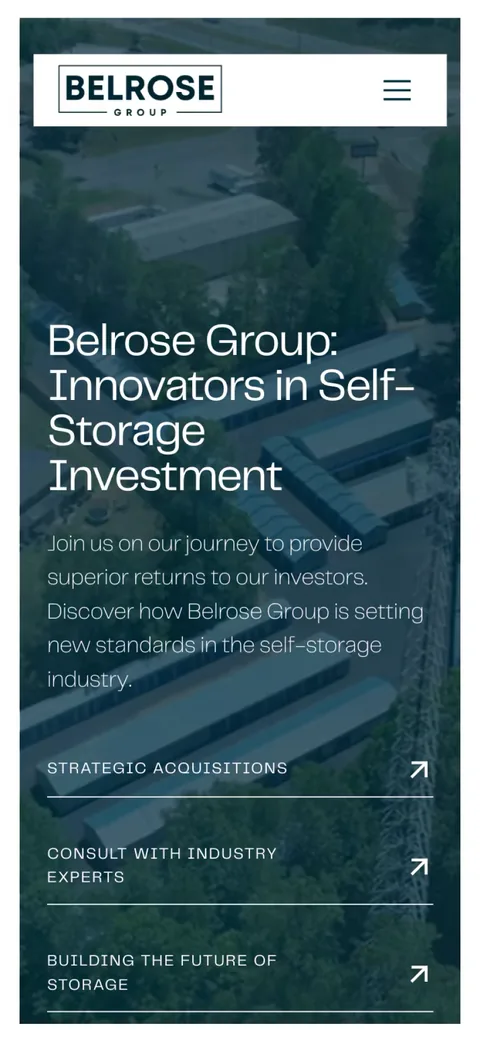 Belrose Group homepage on a phone