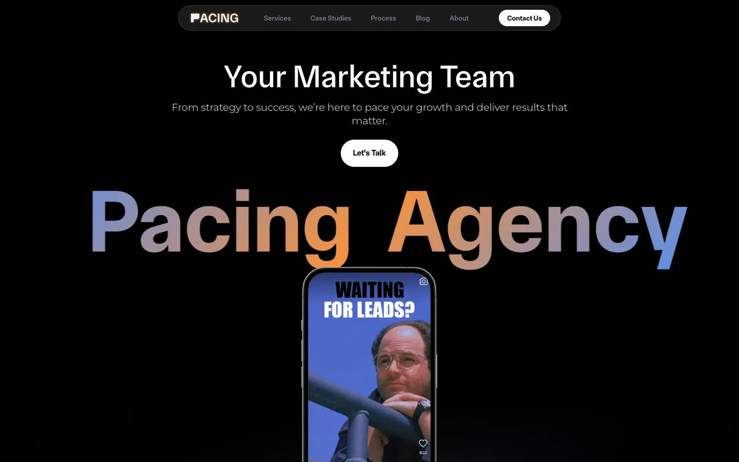 pacing.agency: the old site, Webflow, July 2026